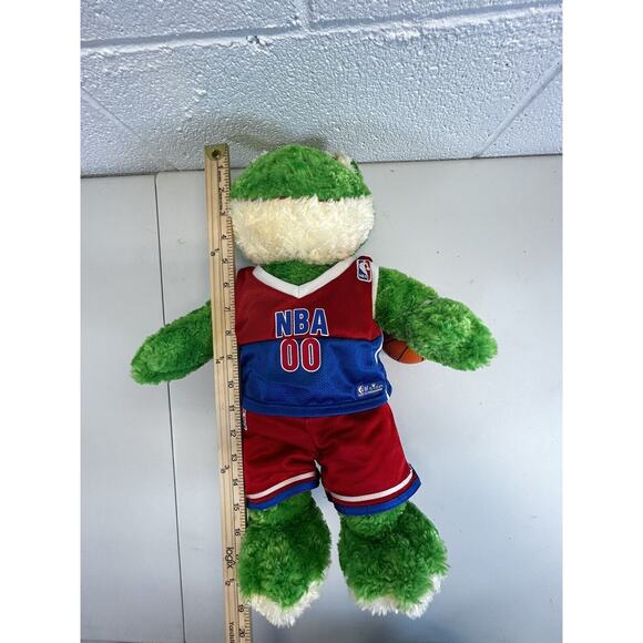 Vintage Build A Bear NBA 1 Green Frog‎ With Ball 19" Basketball Plush Toy Outfit - Picture 8 of 14